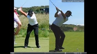 Jon Rahm golf swing  Long Iron faceon amp downtheline July 2017 [upl. by Molli]