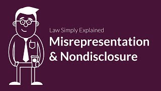 Misrepresentation and Nondisclosure  Contracts  Defenses amp Excuses [upl. by Seidler]