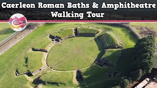 CAERLEON ROMAN BATHS amp AMPHITHEATRE WALES  Walking Tour  Pinned on Places [upl. by Arleen147]