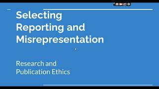 Selective Reporting and Misrepresentation of data Research and Publication ethics Phd coursework [upl. by Jarietta]